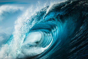 Wave breaking and creating a perfect tunnel